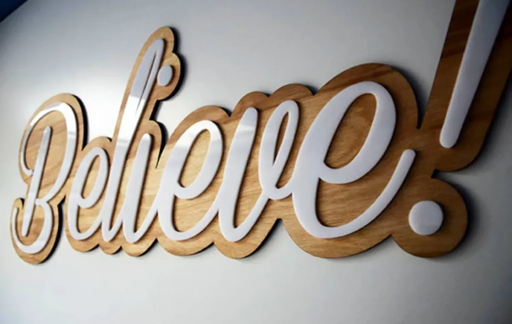 Believe: letras en MDF con corte láser